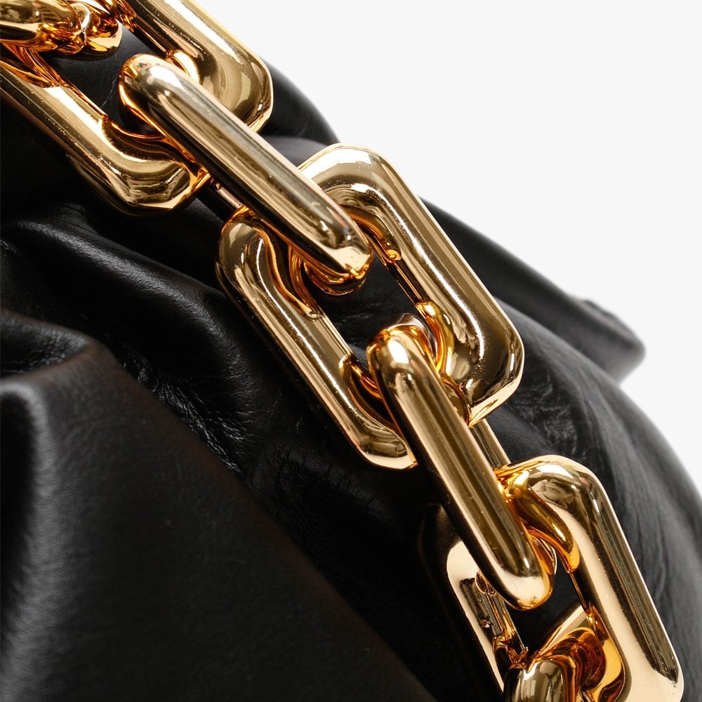 Dicloud Black Leather Chunky Chain Bag