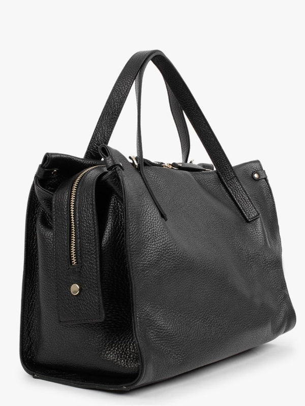Large Diwove Black Leather Day Bag