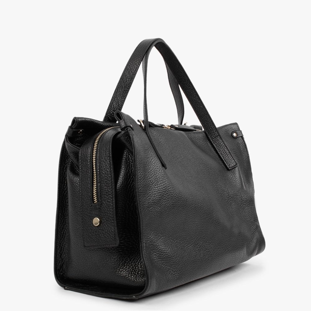 Large Diwove Black Leather Day Bag