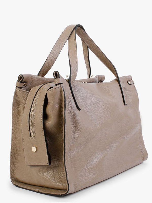 Large Diwove Taupe Leather Day Bag