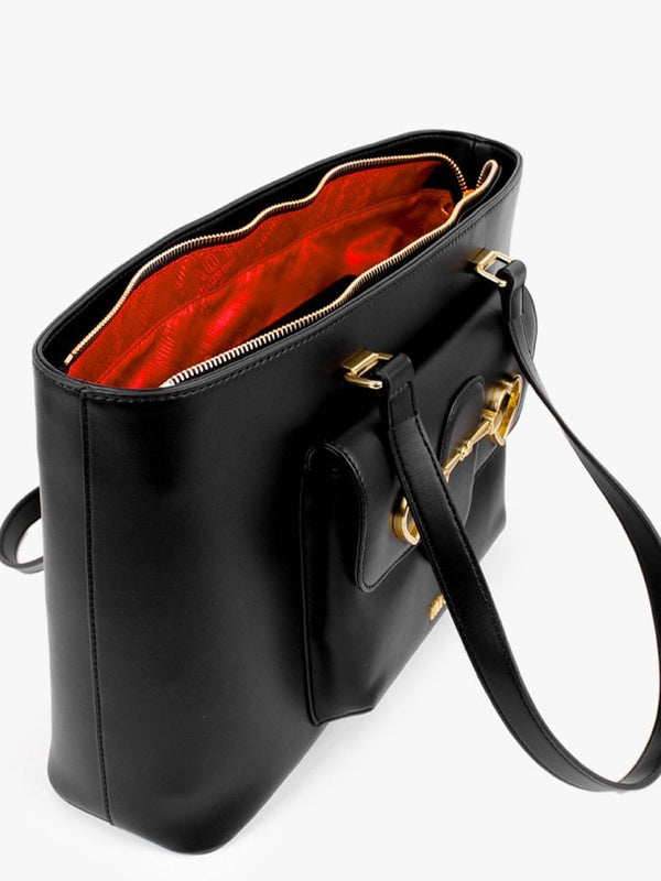 Heart Horse Bit Black Tote Bag