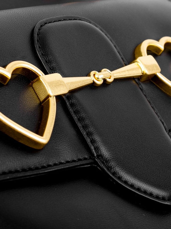 Heart Horse Bit Black Tote Bag
