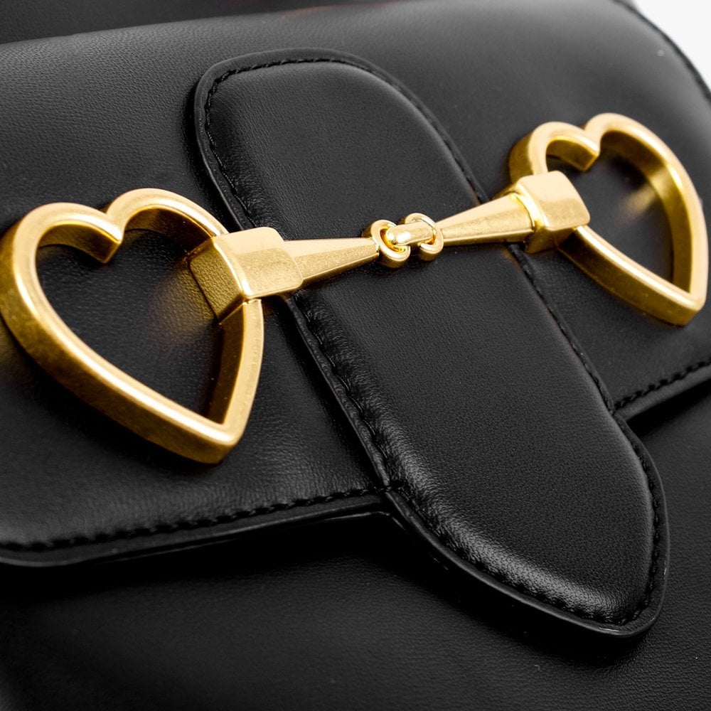 Heart Horse Bit Black Tote Bag
