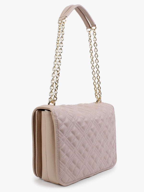 Quilted Chain Nude Shoulder Bag