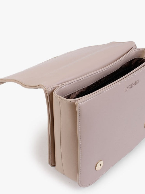 Quilted Chain Nude Shoulder Bag