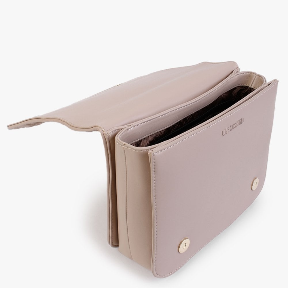 Quilted Chain Nude Shoulder Bag