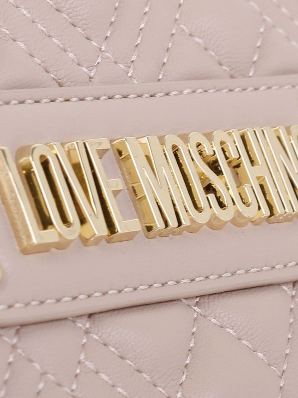 Quilted Chain Nude Shoulder Bag