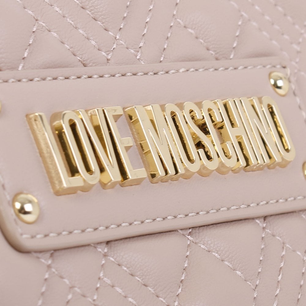 Quilted Chain Nude Shoulder Bag