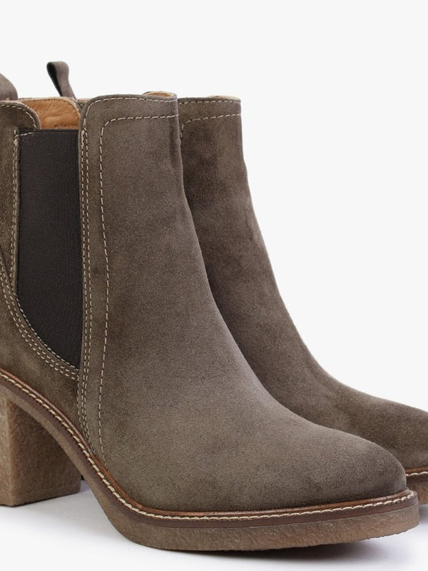 Sage Khaki Suede Chelsea Boots