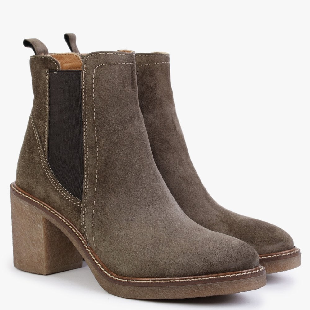 Sage Khaki Suede Chelsea Boots