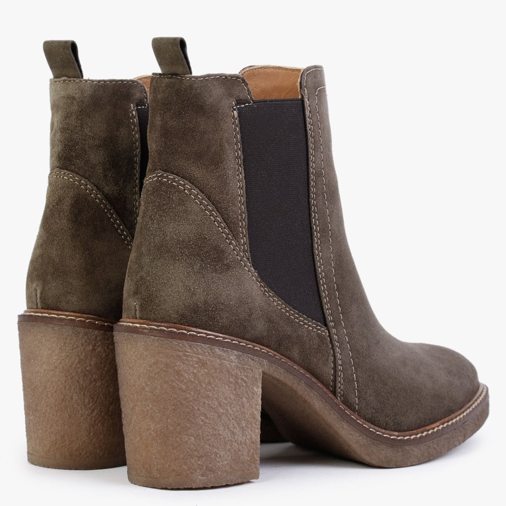 Sage Khaki Suede Chelsea Boots