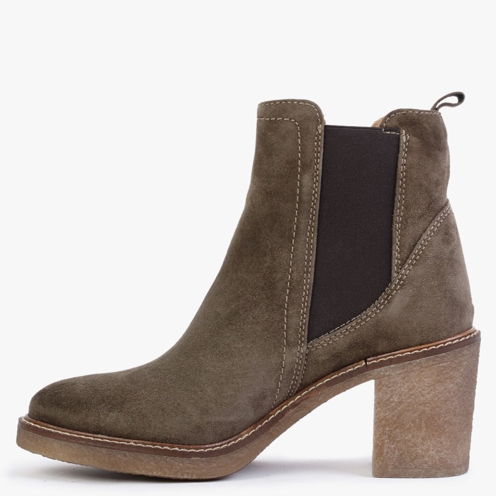 Sage Khaki Suede Chelsea Boots