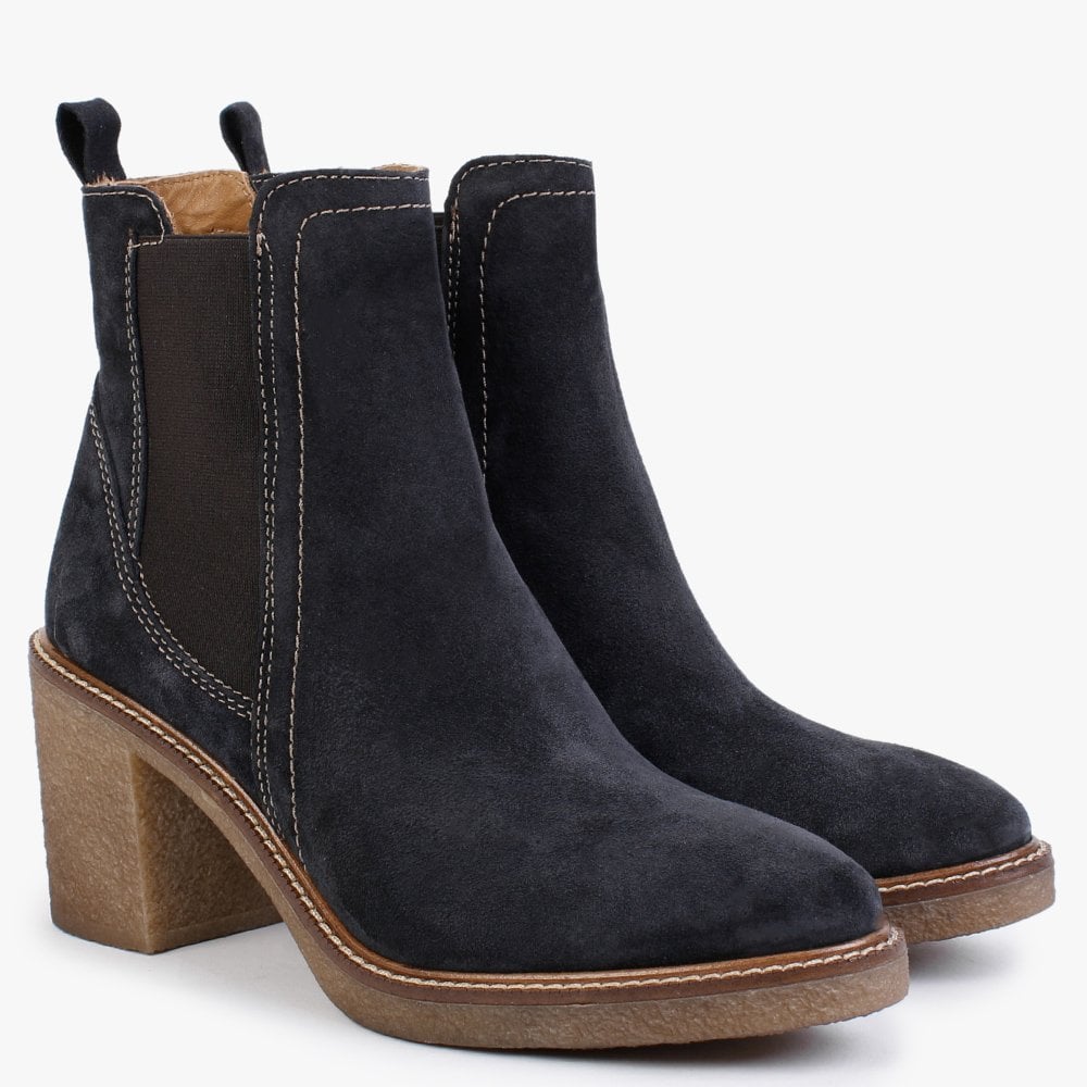Sage Navy Suede Chelsea Boots