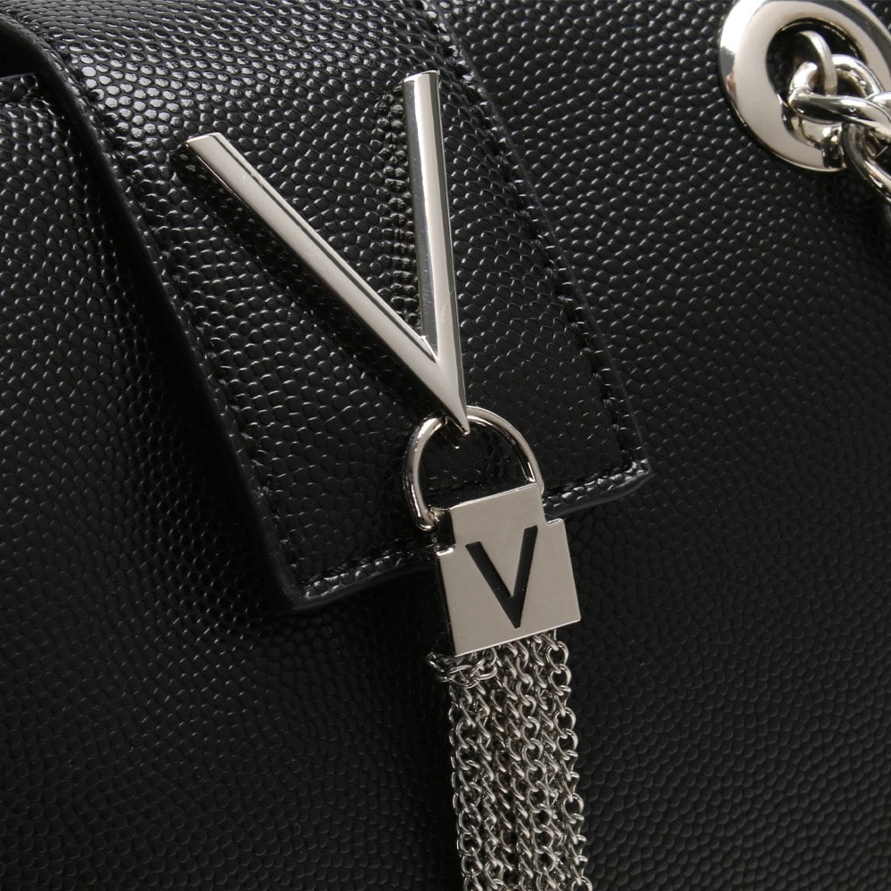 Divina Black Pebbled Tote Bag