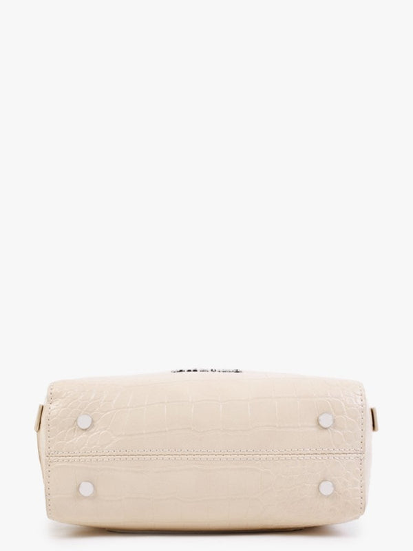 Pattie Haversack Ecru Moc Croc Cross-Body Bag