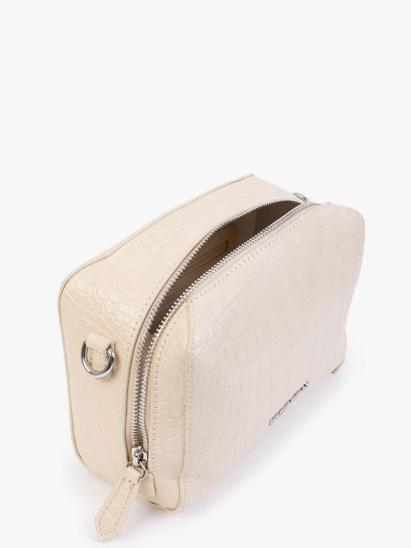 Pattie Haversack Ecru Moc Croc Cross-Body Bag