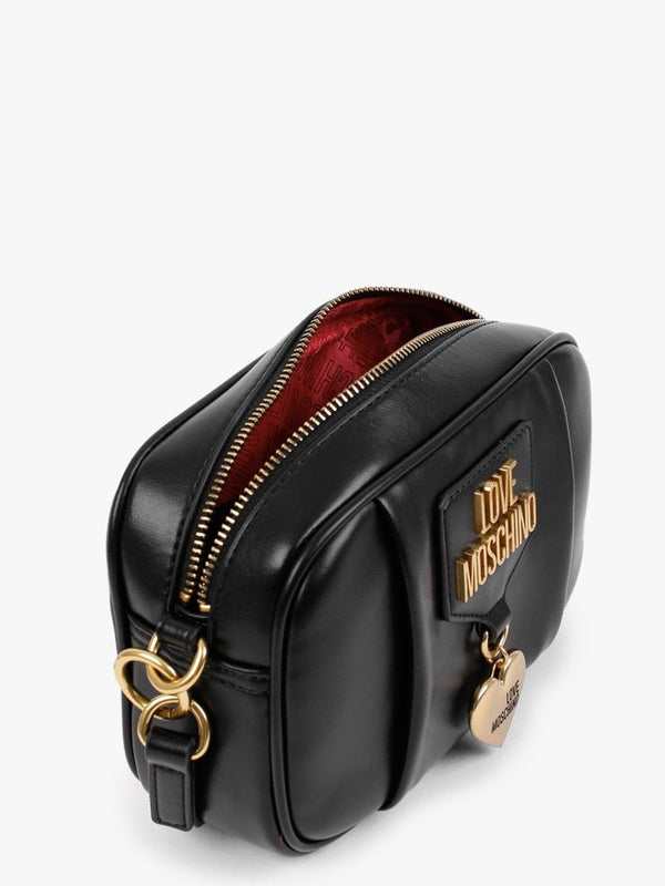 Heart Pendant Black Cross-Body Bag