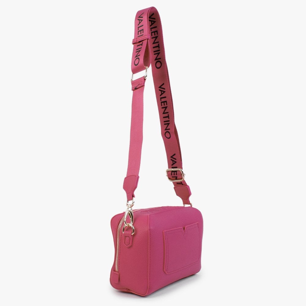 Pattie Haversack Pebbled Fuchsia Cross-Body Bag