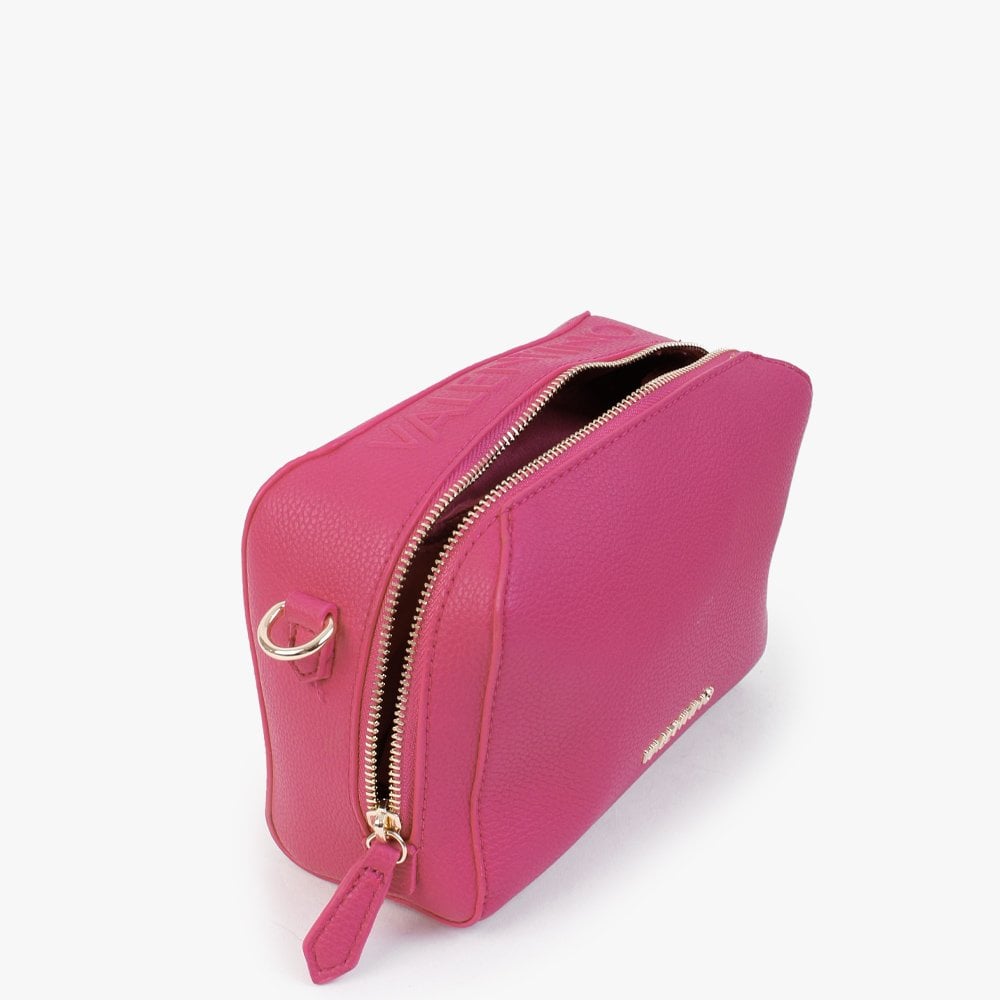 Pattie Haversack Pebbled Fuchsia Cross-Body Bag