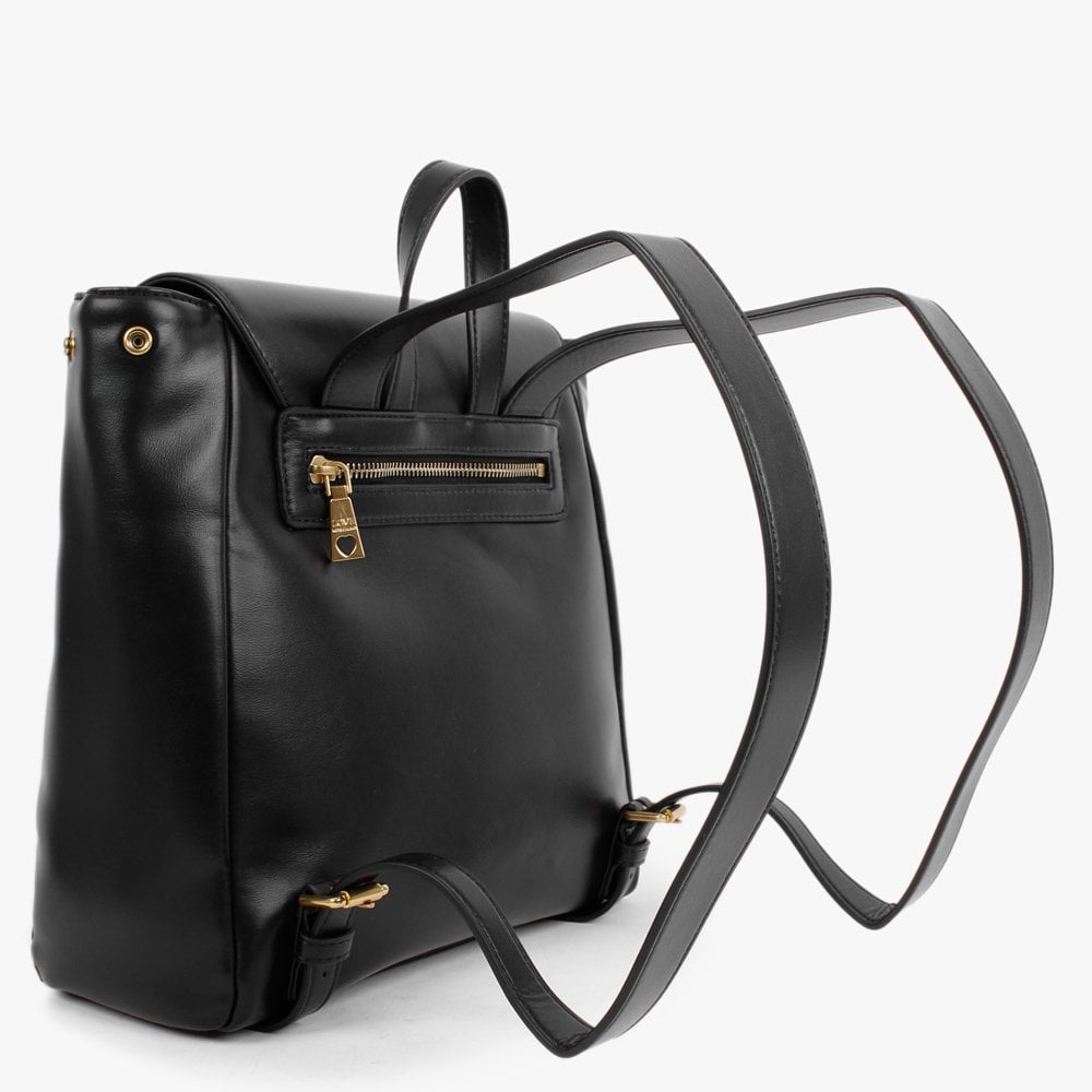 Heart Pendant Black Backpack