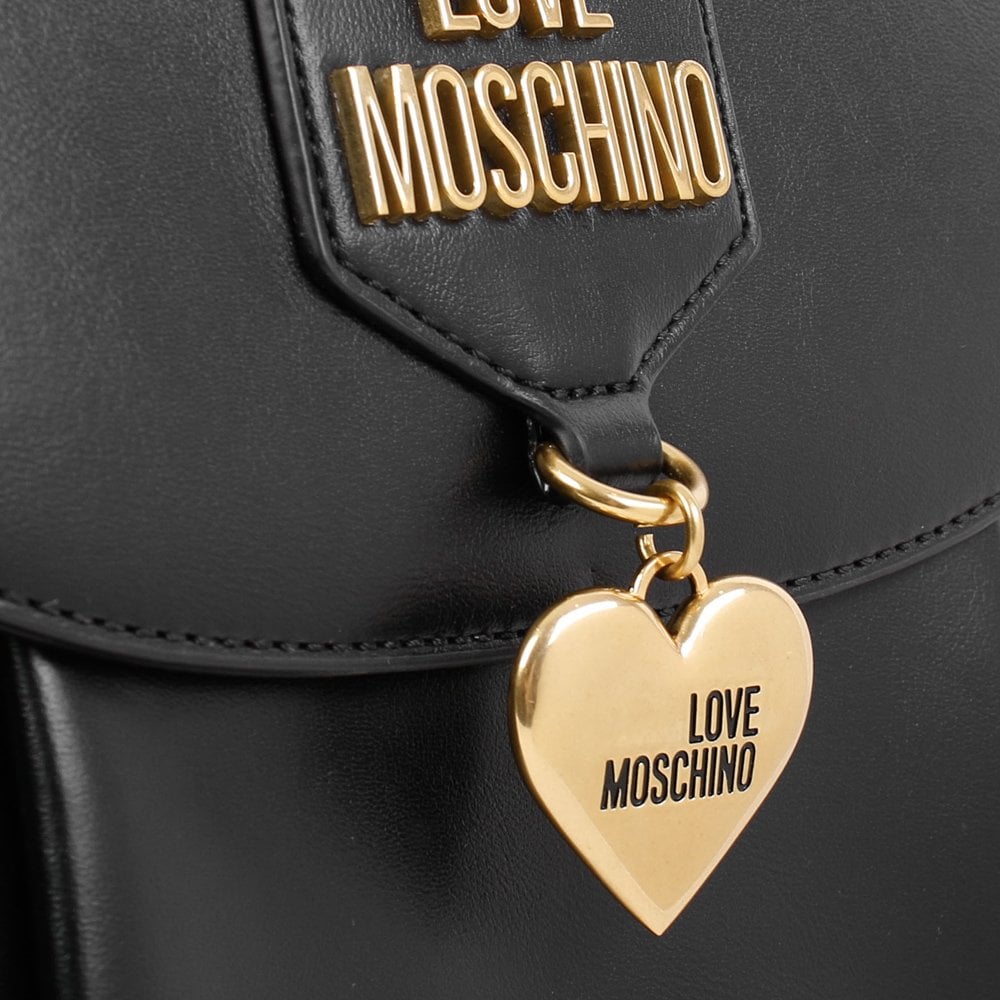 Heart Pendant Black Backpack