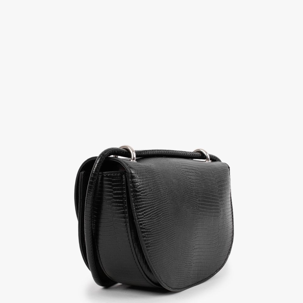Cosmopolitan Black Reptile Cross-Body Bag