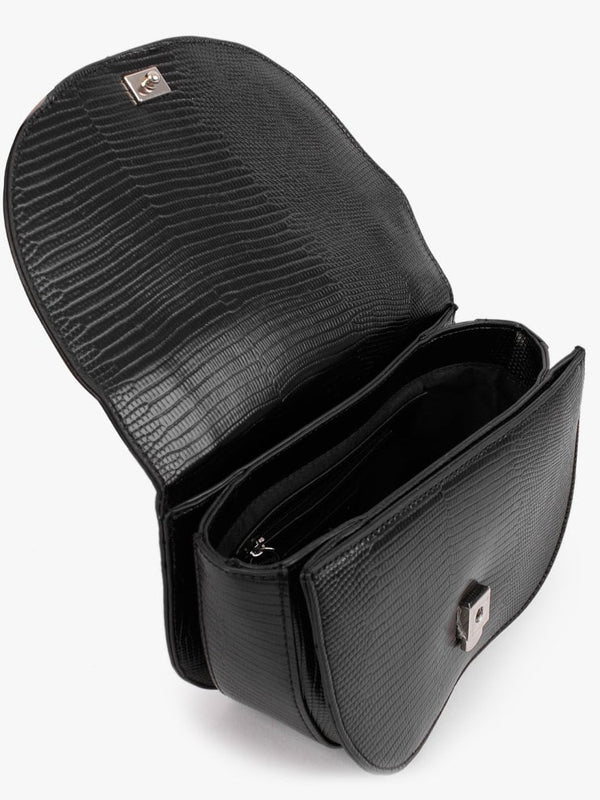 Cosmopolitan Black Reptile Cross-Body Bag