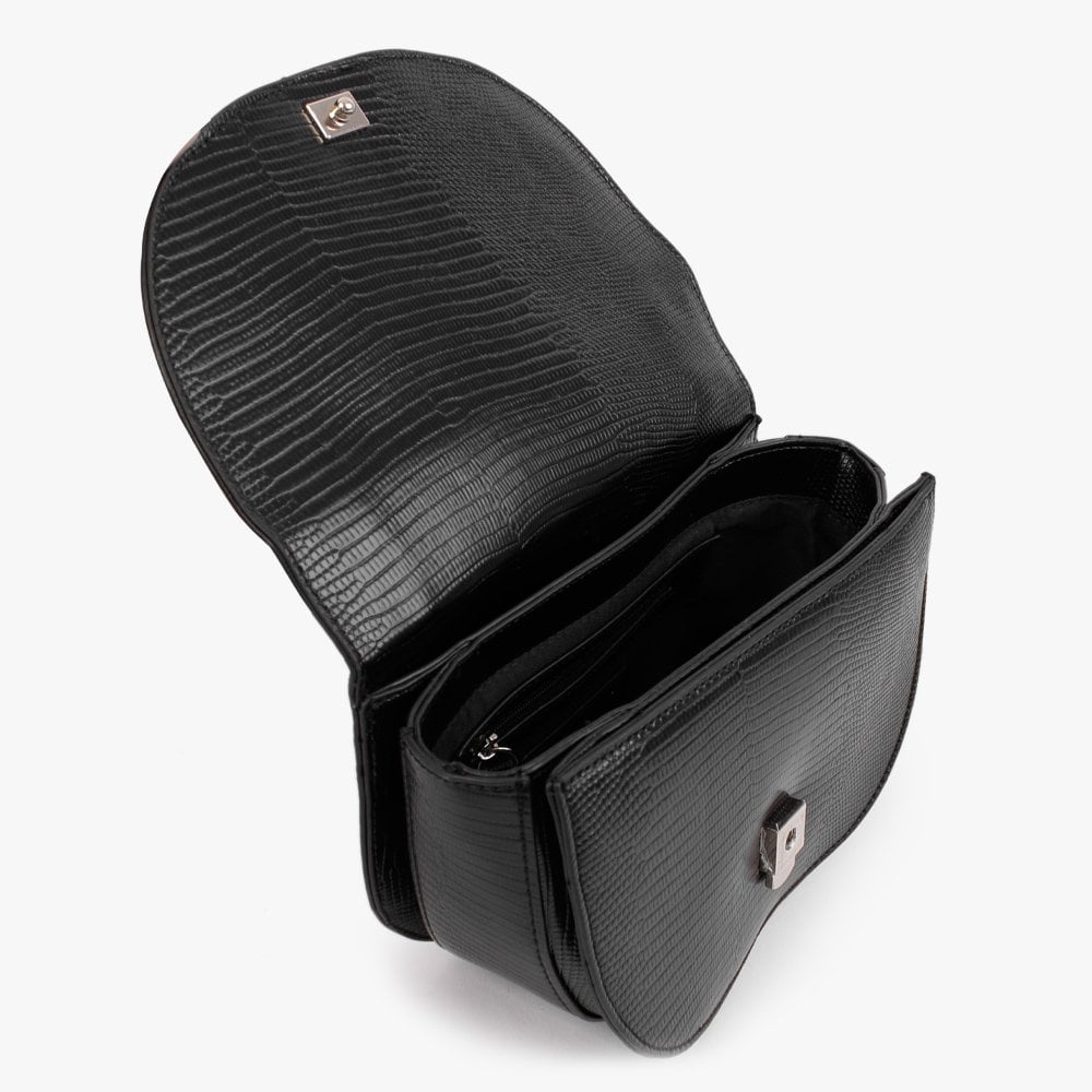 Cosmopolitan Black Reptile Cross-Body Bag