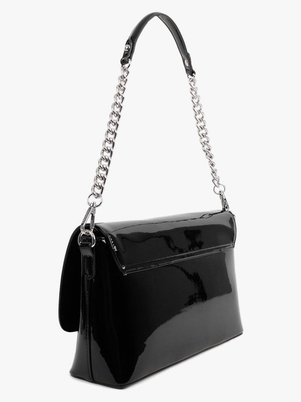 Daisy Black Patent Satchel Bag