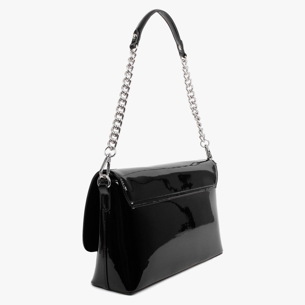 Daisy Black Patent Satchel Bag