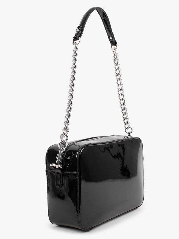 Daisy Black Patent Haversack Cross-Body Bag