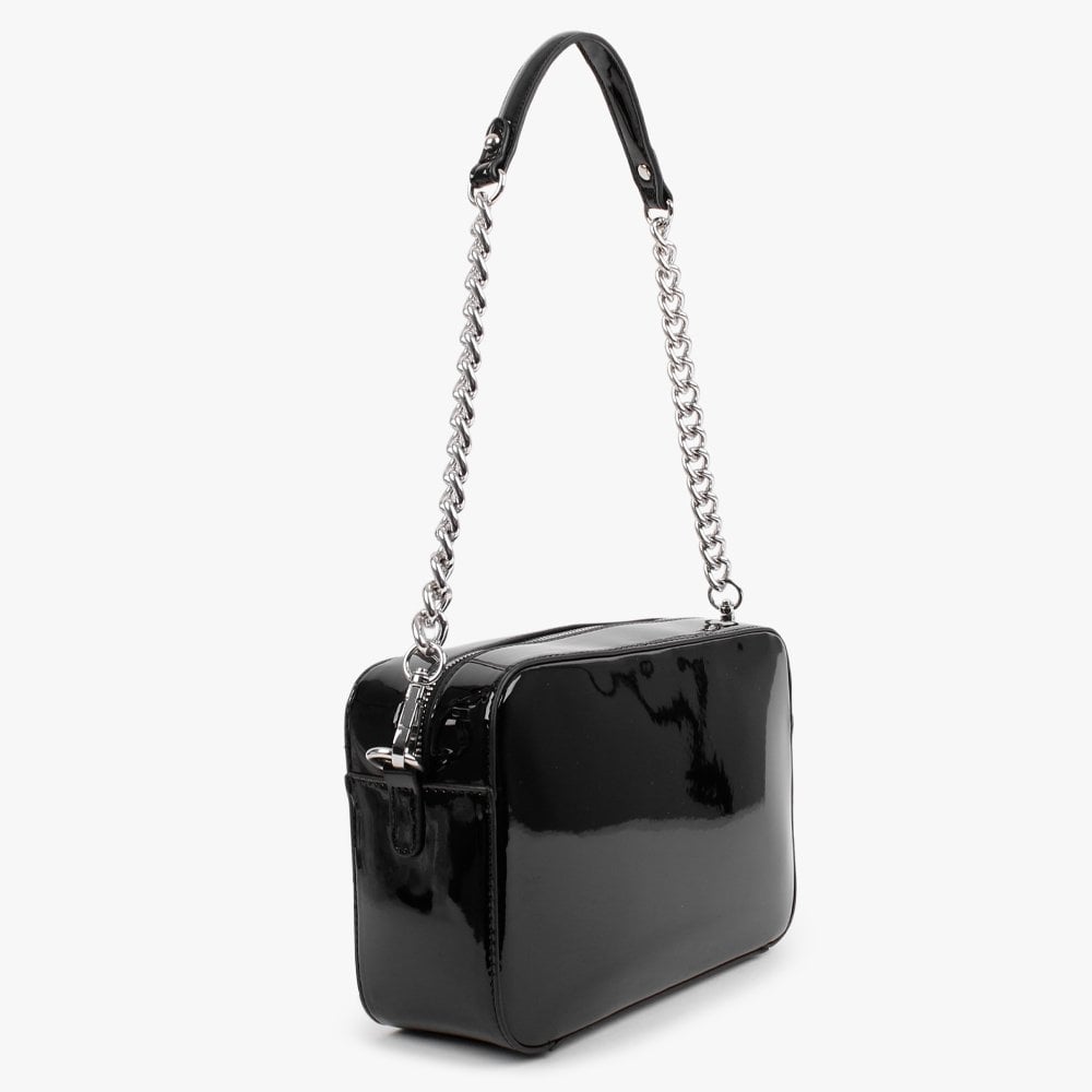 Daisy Black Patent Haversack Cross-Body Bag