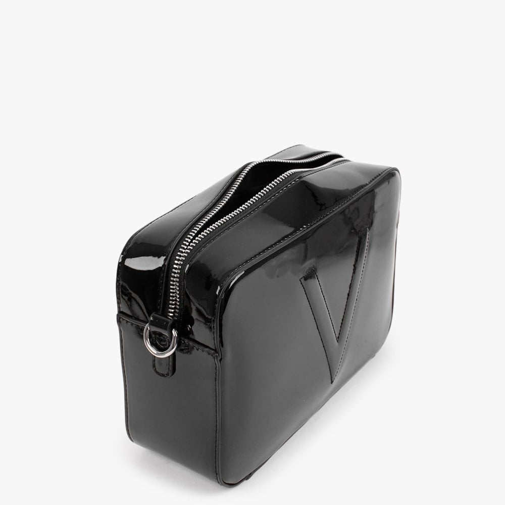 Daisy Black Patent Haversack Cross-Body Bag