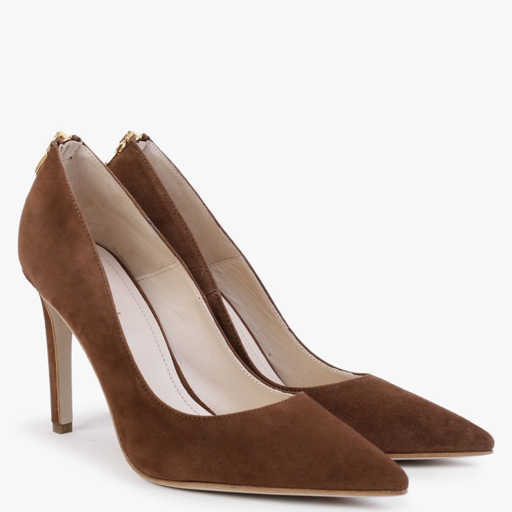 Nippy Tan Suede Leather Court Shoes