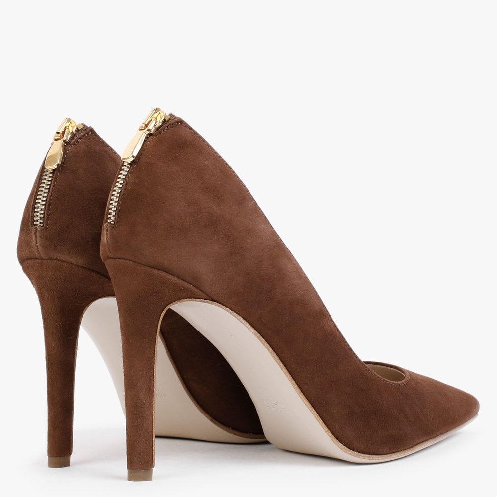 Nippy Tan Suede Leather Court Shoes