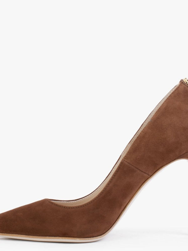 Nippy Tan Suede Leather Court Shoes