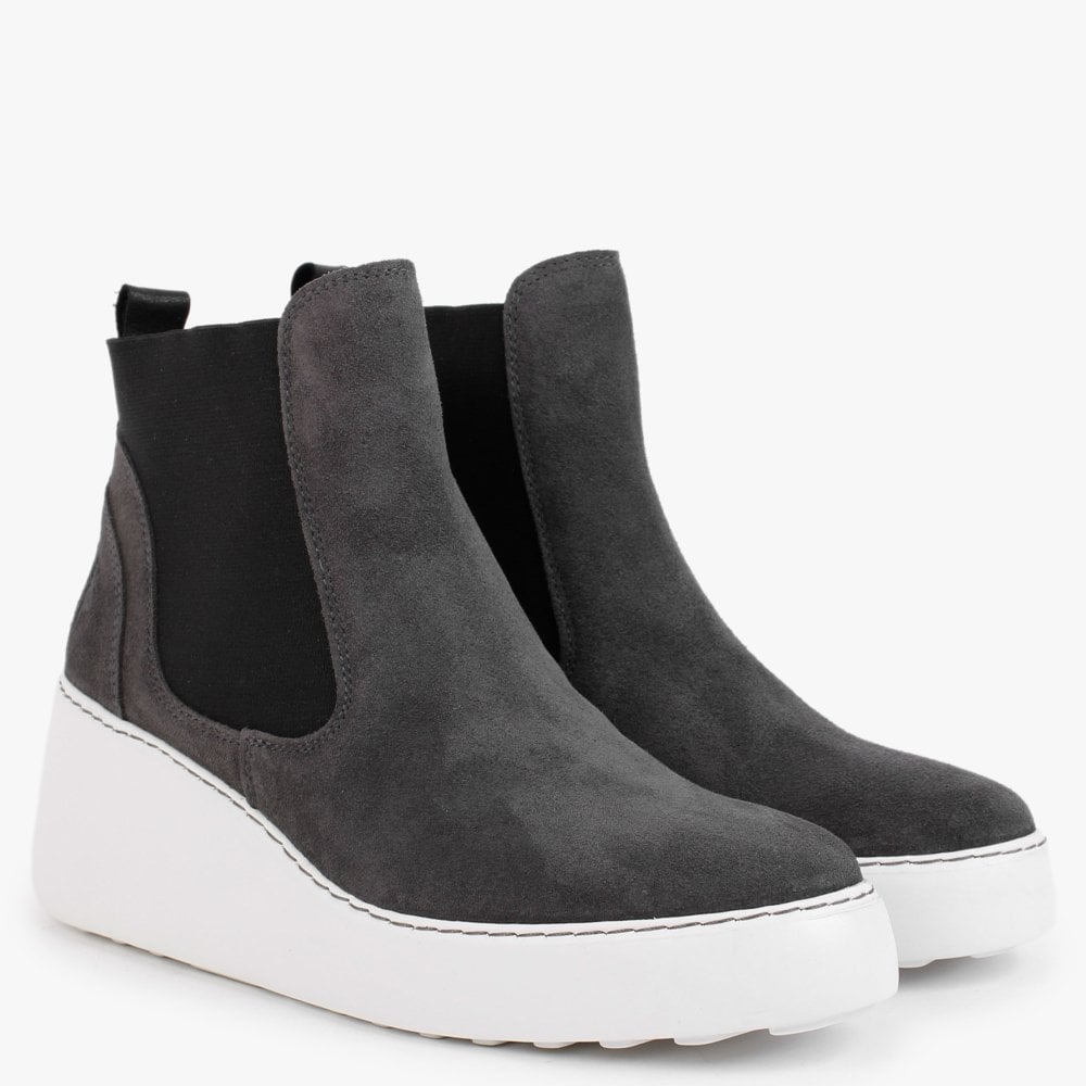 Dacy Diesel & Black Suede Wedge Ankle Boots