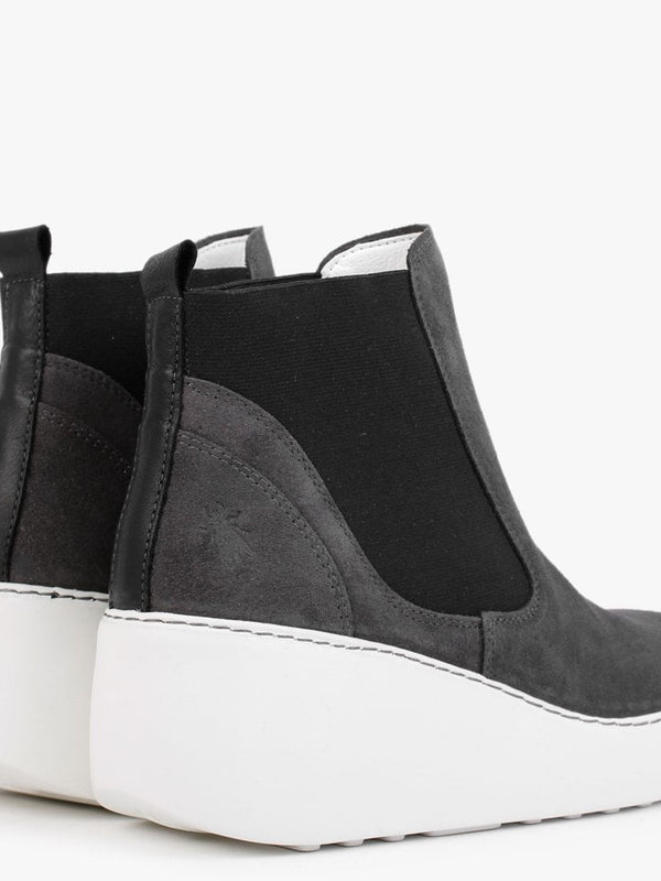 Dacy Diesel & Black Suede Wedge Ankle Boots