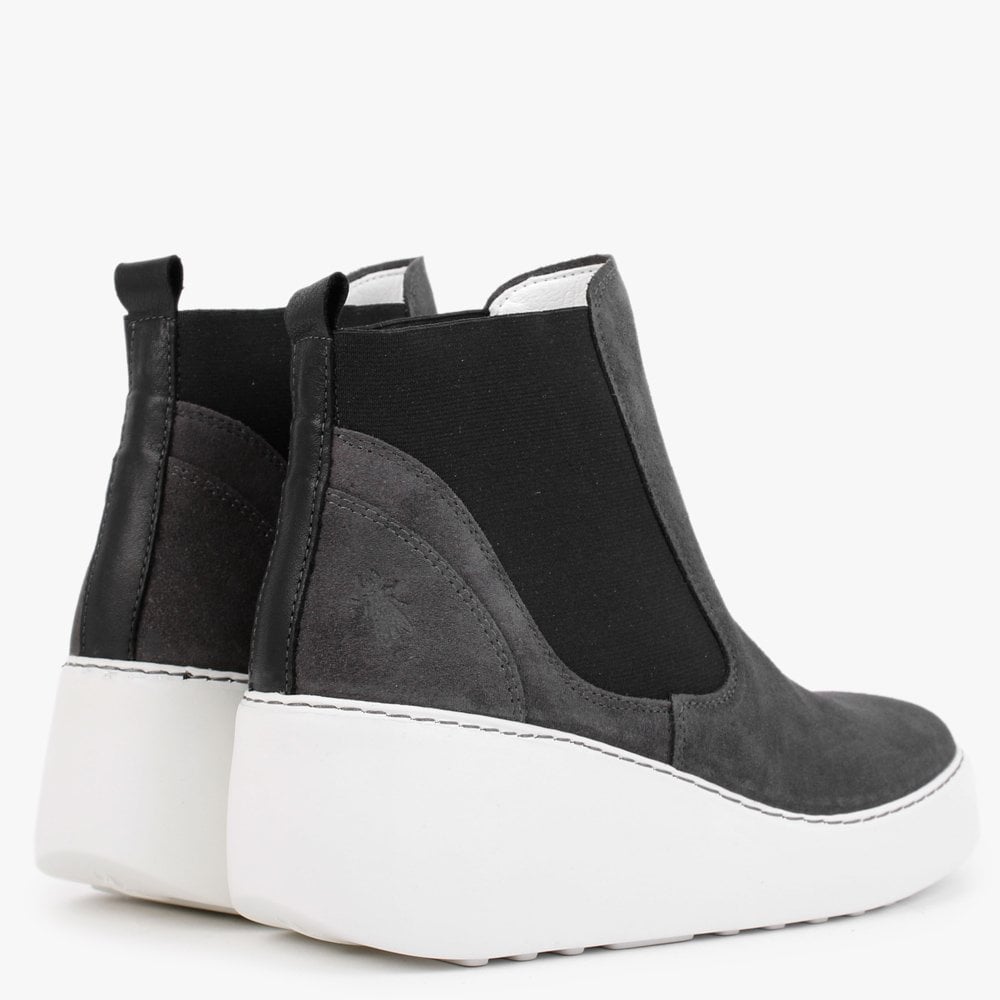 Dacy Diesel & Black Suede Wedge Ankle Boots
