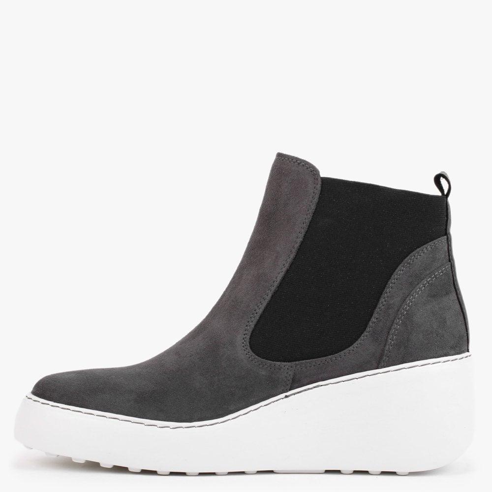 Dacy Diesel & Black Suede Wedge Ankle Boots