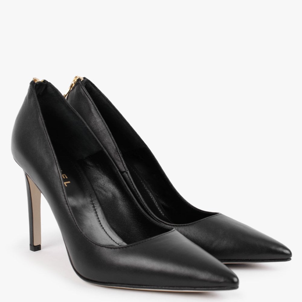 Nippy Black Leather Court Shoes