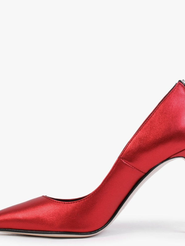Nippy Red Metallic Leather Court Shoes