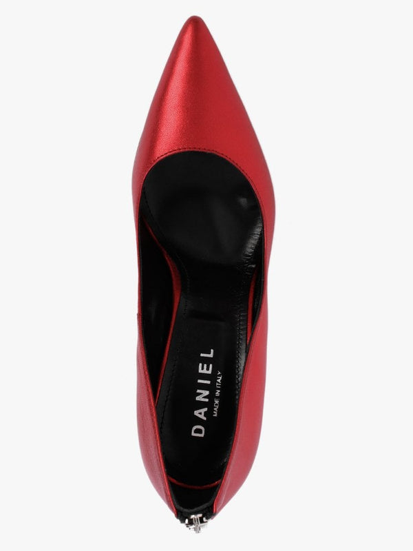 Nippy Red Metallic Leather Court Shoes