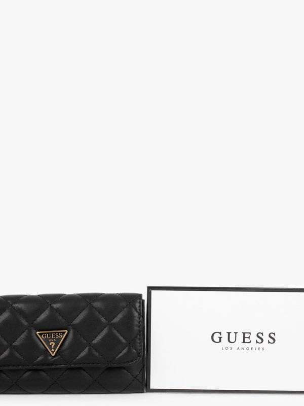 Cessily Black Quilted Trifold Wallet