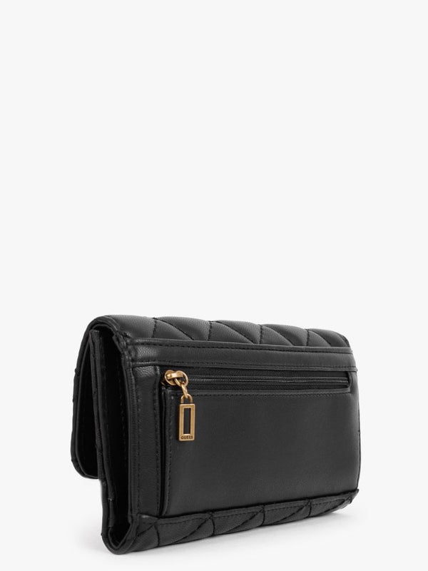 Cessily Black Quilted Trifold Wallet