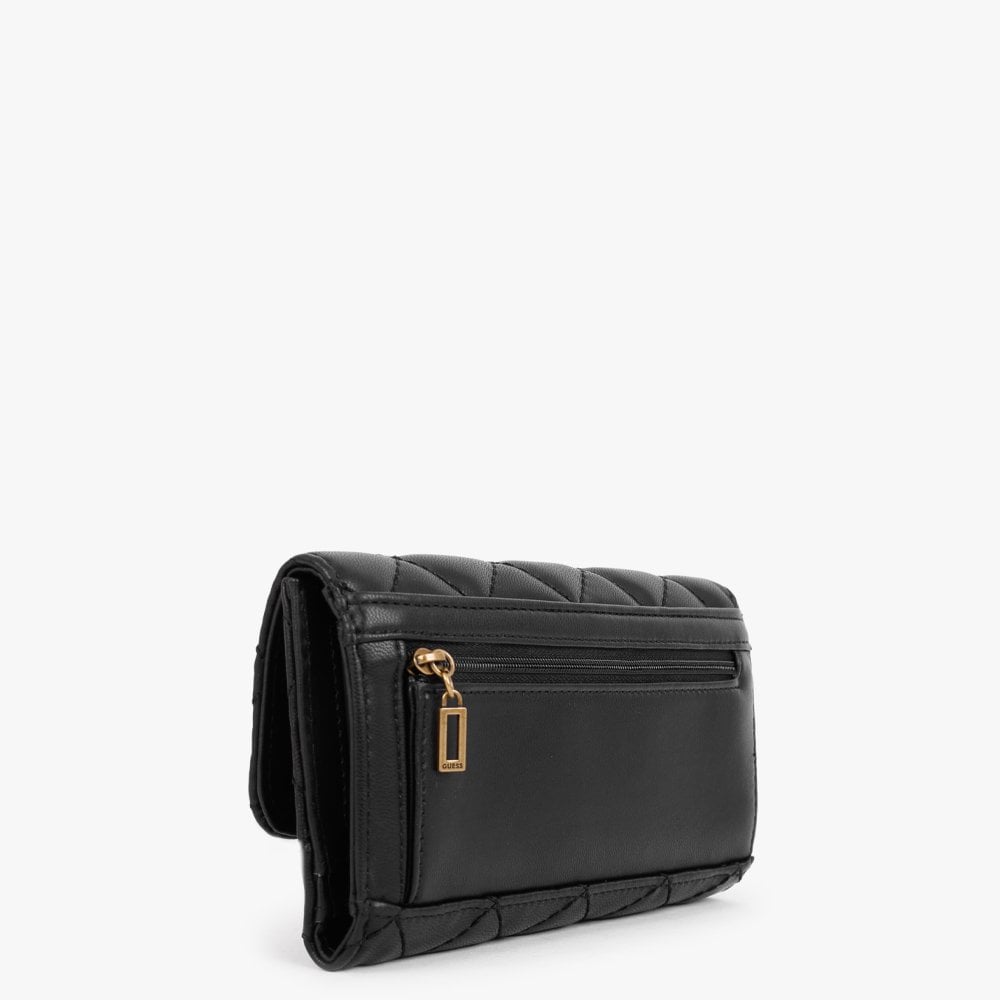 Cessily Black Quilted Trifold Wallet