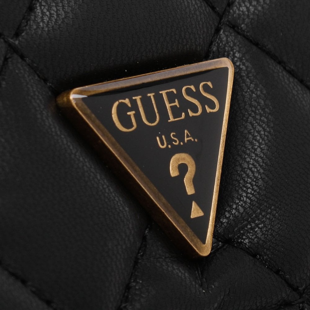 Cessily Black Quilted Trifold Wallet