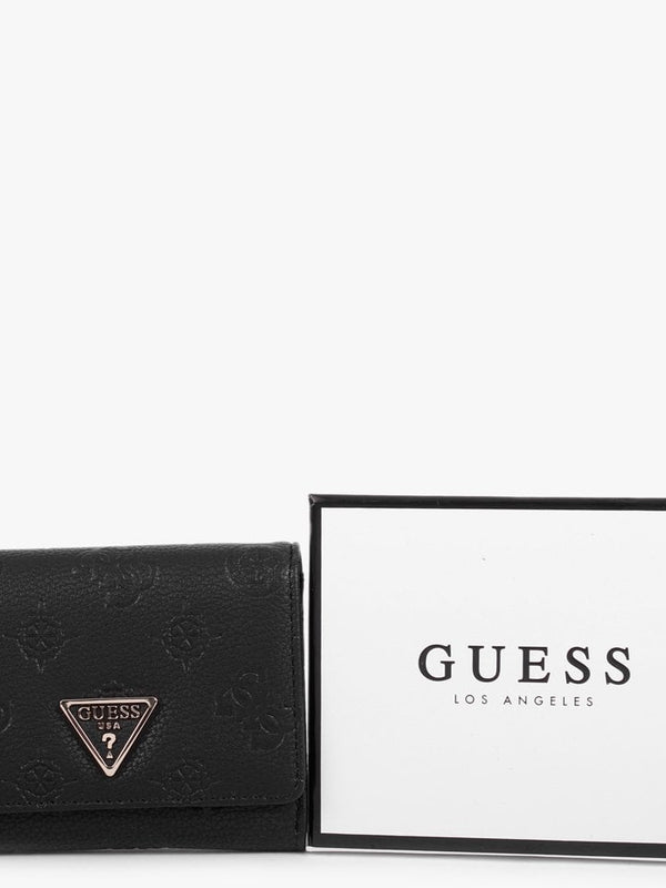 Small Helaina Black Stamp Logo Trifold Wallet