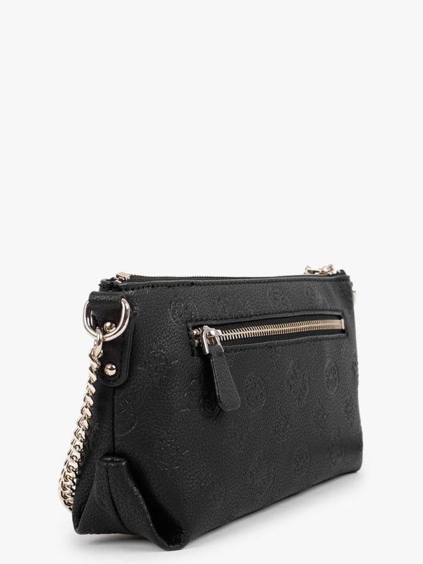 Mini Helaina Black Stamp Logo Cross-Body Bag