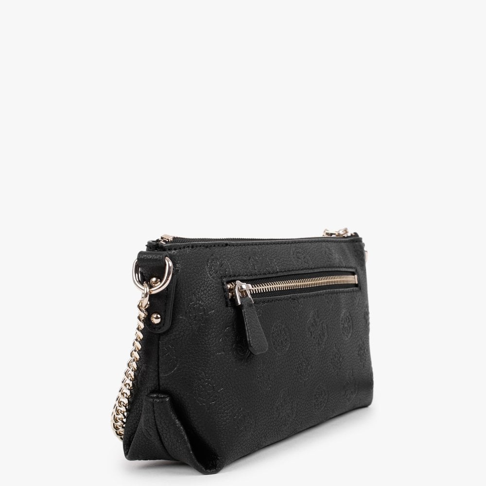 Mini Helaina Black Stamp Logo Cross-Body Bag